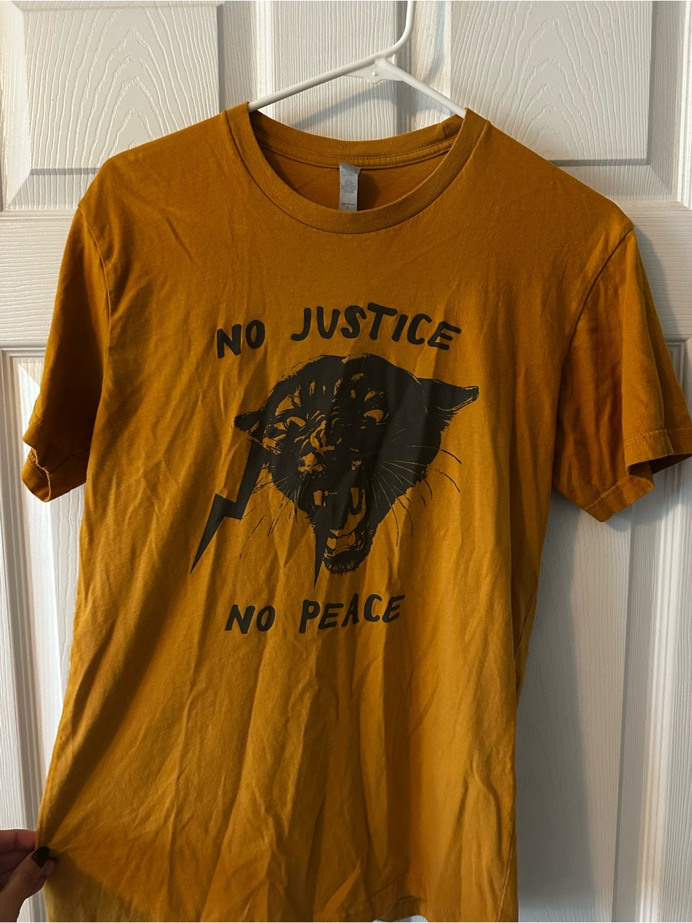 No Justice No Peace Graphic Tee - Mustard